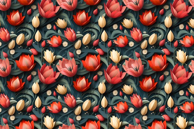 Photo red tulip patterns a stepbystep guide to crafting with paper for stunning floral dcor