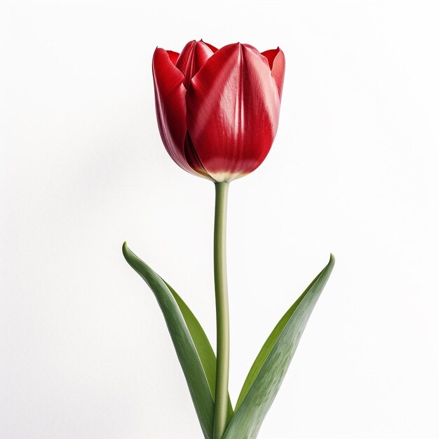 a red tulip with the word tulip on the bottom.