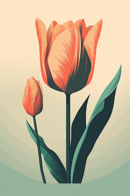 A red tulip with the word tulip on it.