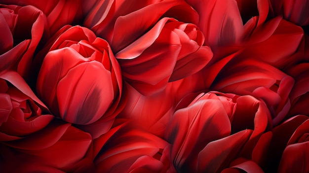 red tulips background