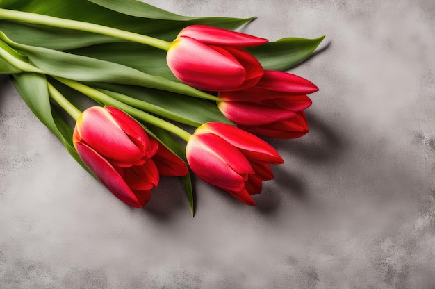 Red Tulips on a Textured Background