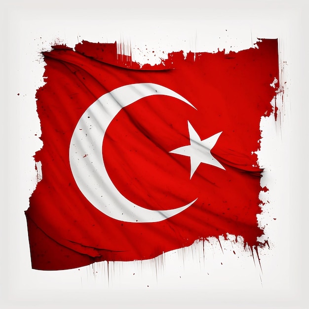 Photo red turkey flag illustration