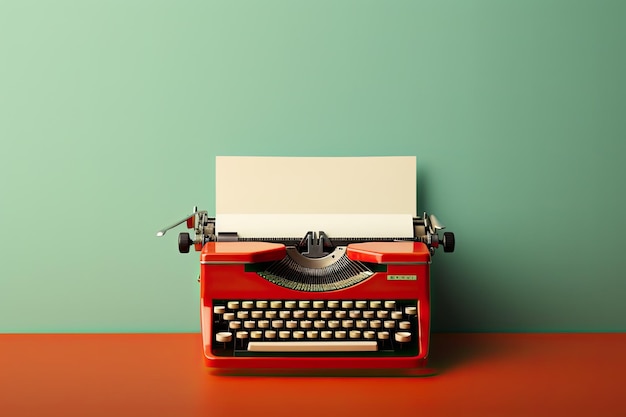 Typing machine type writer with paper sheet Vector Image