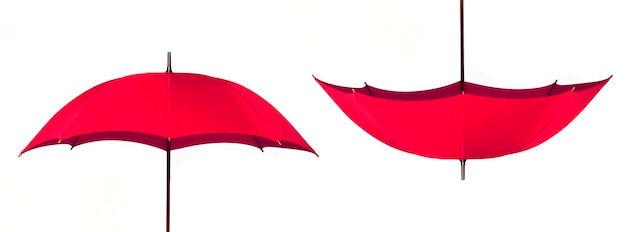 Foto ombrelli rossi isolati su bianchi