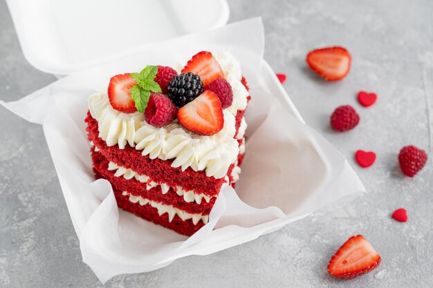 Red velvet bento cake A small cake in a lunchbox  Valentine's Day Cake Cute gift for any holiday