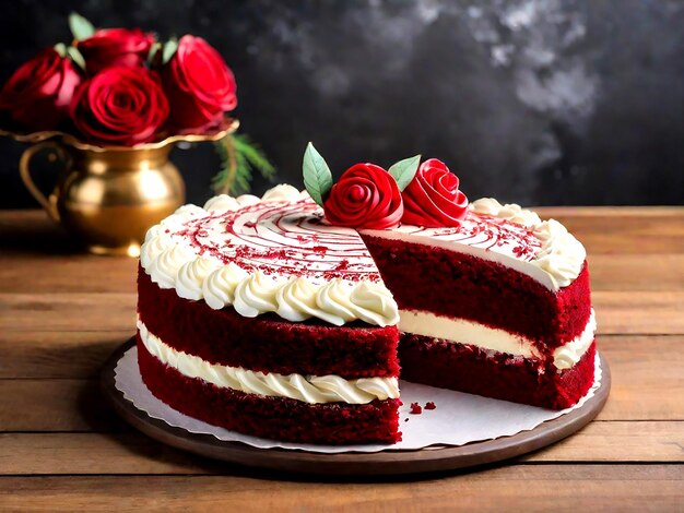 Premium Photo | Red Velvet Cake AI_Generated