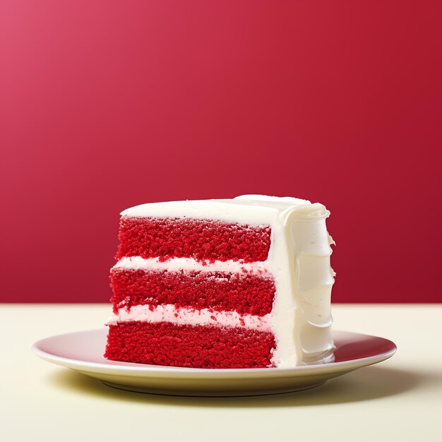 Photo red velvet cake for birthday party event banner flyer or advertising