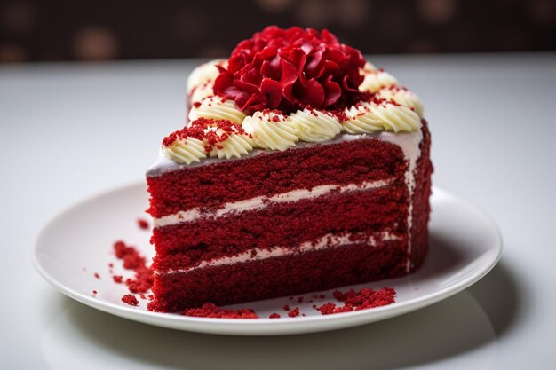 Red velvet cake in heart