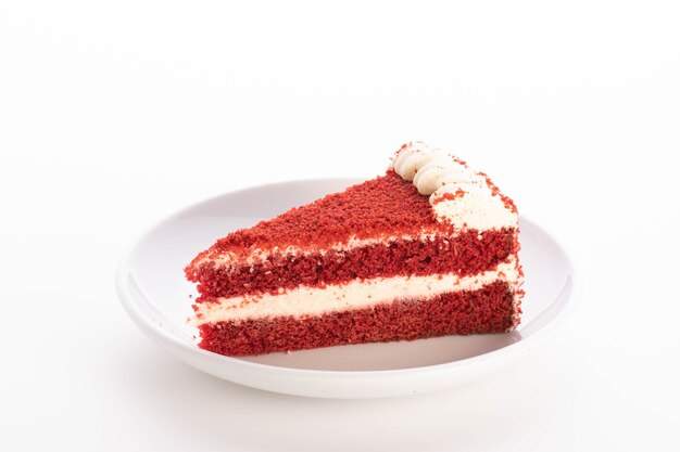 Foto fondo dell'isolato della torta di velluto rosso