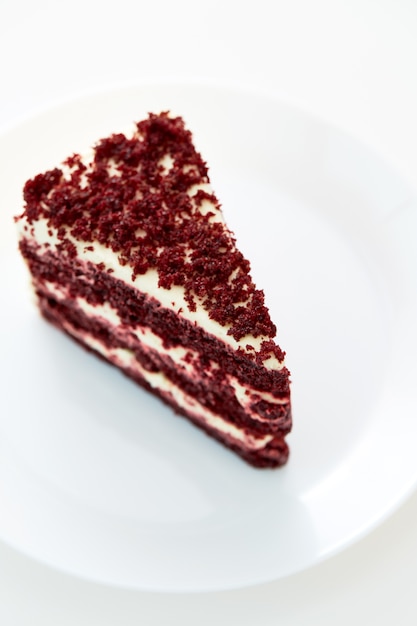 Red Velvet Cake and Plate