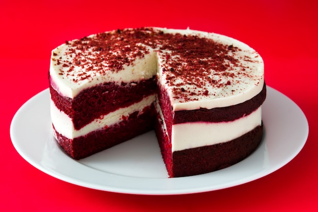 Red Velvet cake on red