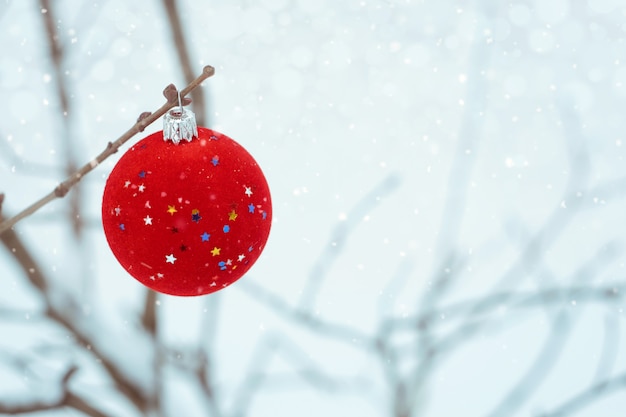 Red velvet Christmas tree ball ornament 