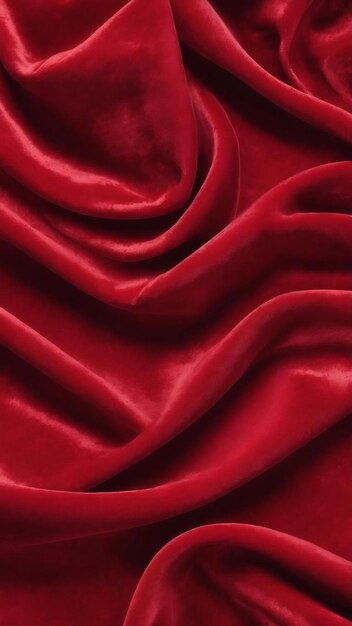 Red velvet fabric texture used as background red panne fabric background of soft and smooth textile