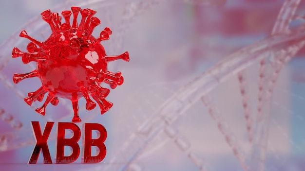 The red virus and xbb text on sci background 3d renderingxA