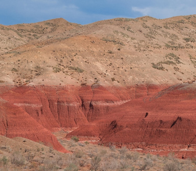 red volcanic mountains AltynEmel Kazakhstan Almaty