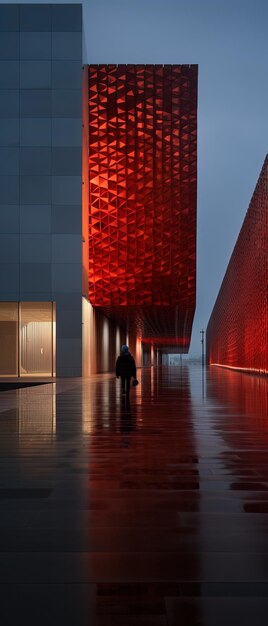 Photo the red wall of the museum