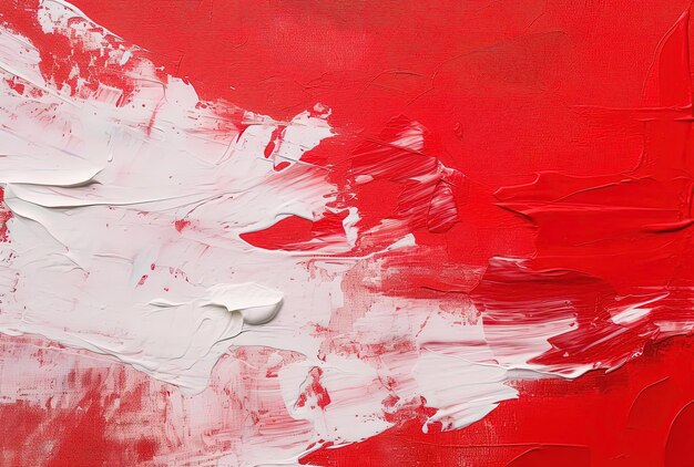 露天的な抽象主義のスタイルで白いストロークで塗装された赤い壁