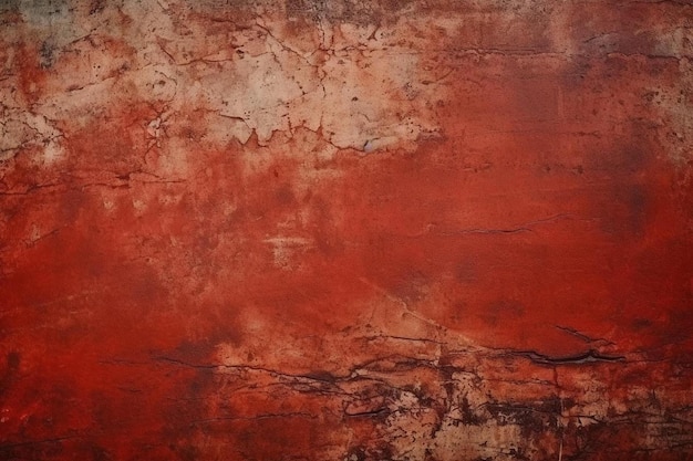 a red wall with a brown and red paint that says  no