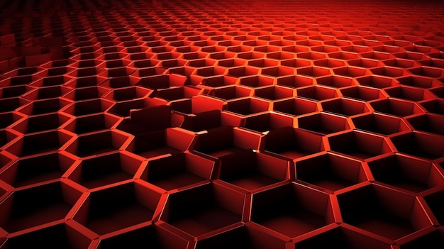 A red wall with hexagons on itgenerative ai