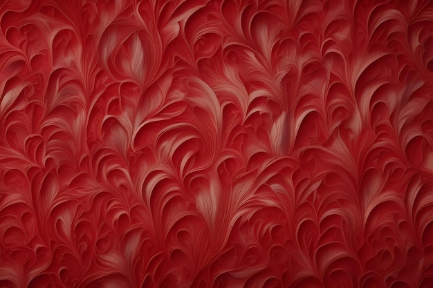 A red wallpaper with a pattern of swirls and swirls.