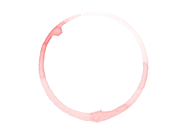 Фото Красный круг акварель, изолированные на белом фоне