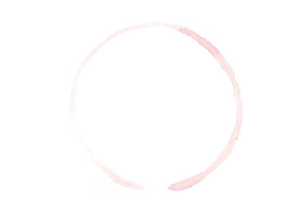 Red watercolor circle isolated on white background