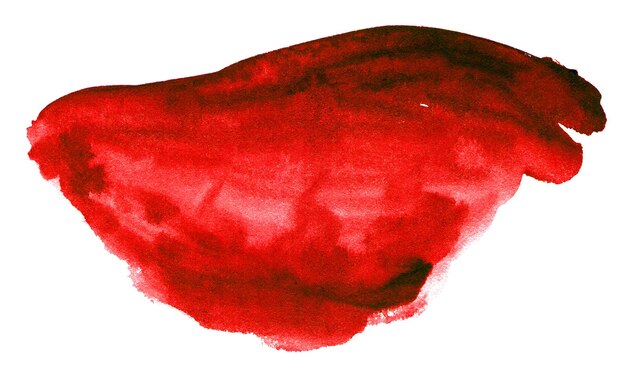 白で隔離の赤い水彩画の形