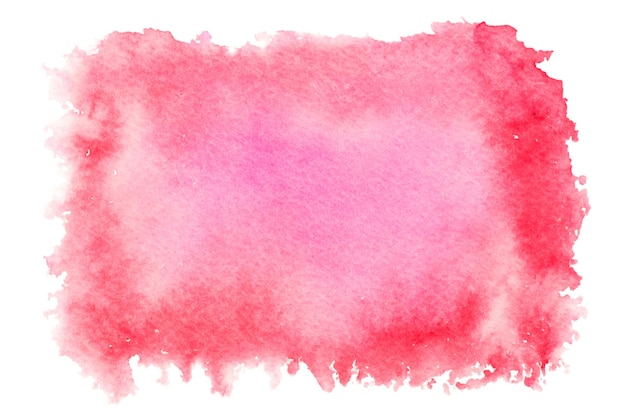 Red watercolor splash isolated on white background Hand drawn painting