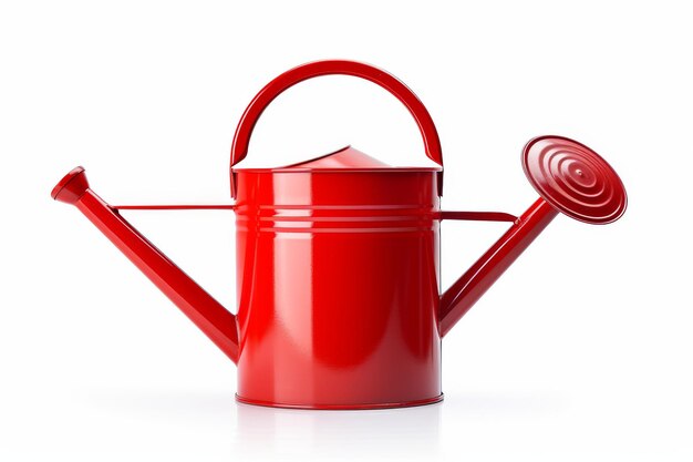 Photo red watering can with red handle on a white or clear surface png transparent background