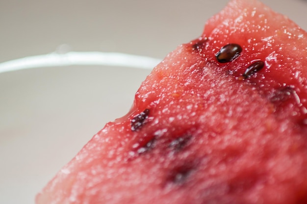 A red watermelon with black seeds