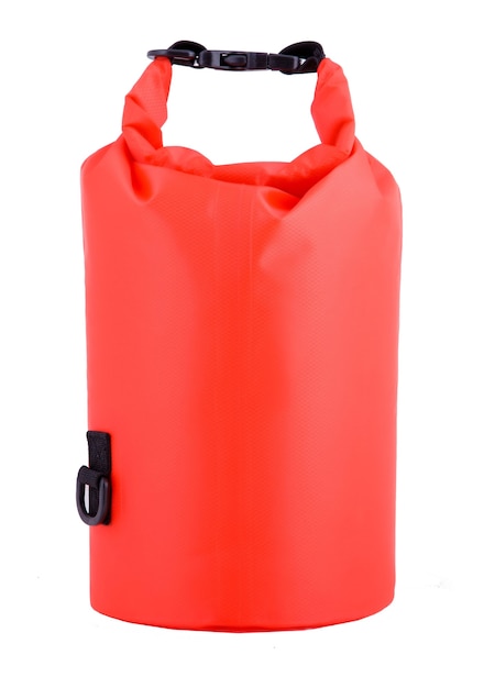 Red waterproof bag isolated