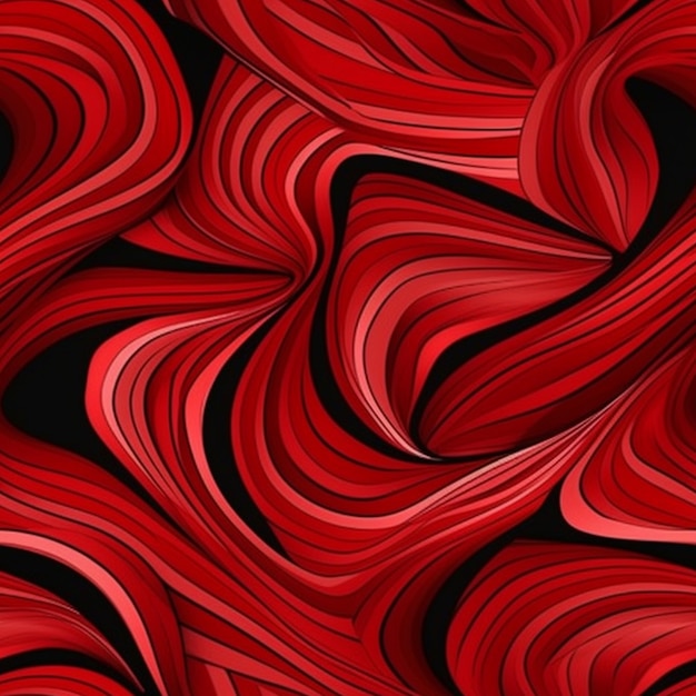 Red waves on a black background.