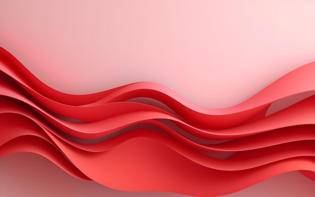 Red waves on a pink background