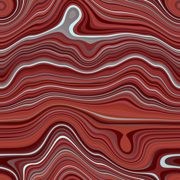 Red wavy vector texture Abstract liquid wavy background Optical illusion motion stripes