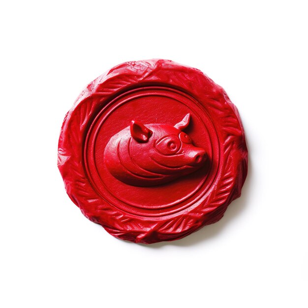 Photo red wax seal or stamp isolated