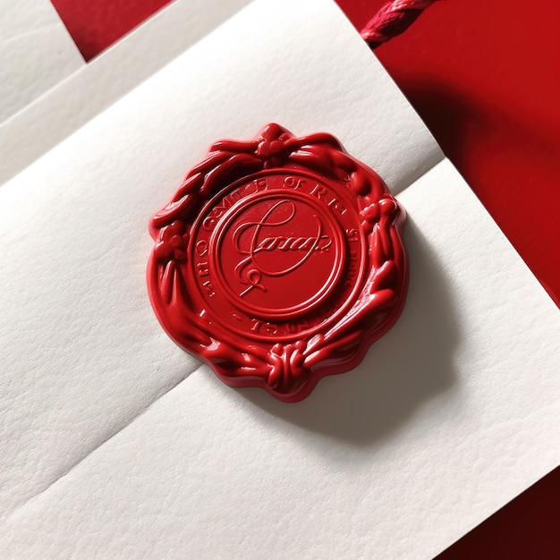 Photo red wax seal or stamp isolated