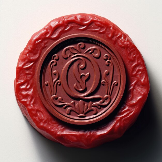 Photo red wax seal or stamp isolated