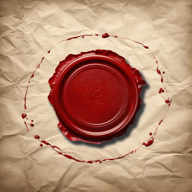 Red wax seal or stamp isolated