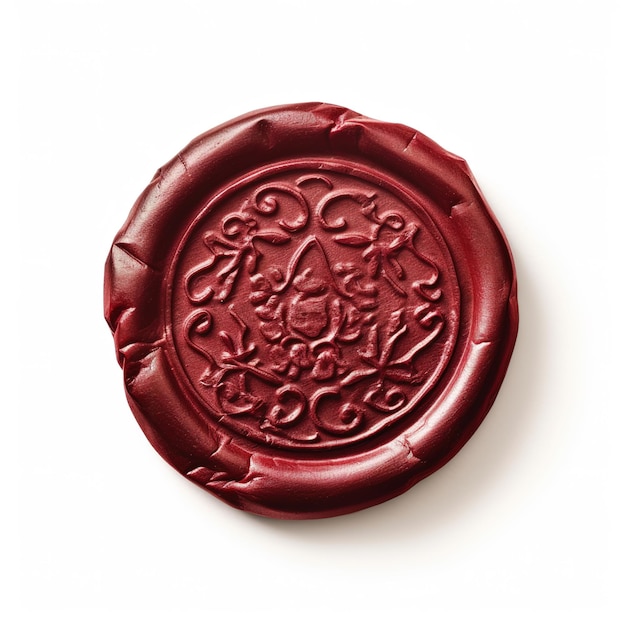 Photo red wax seal or stamp isolated