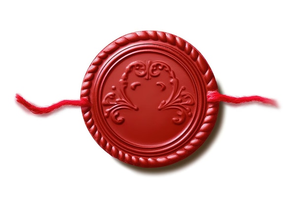 Red wax seal or stamp isolated