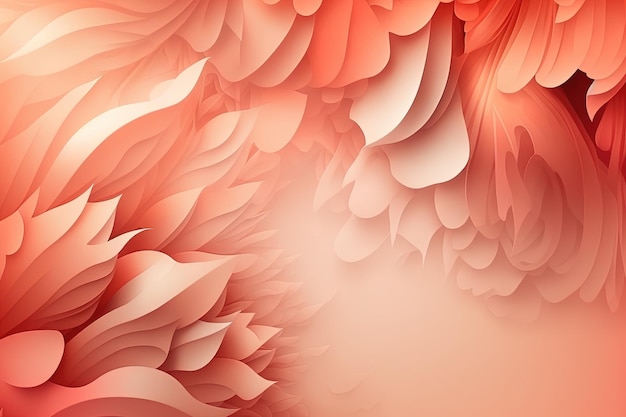 A red and white abstract background with leaves generative AI