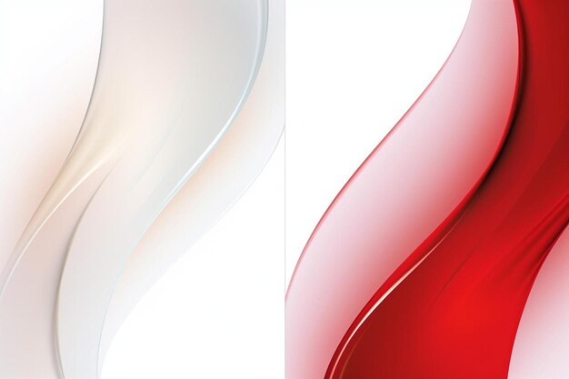 Photo a red and white abstract background with smooth lines