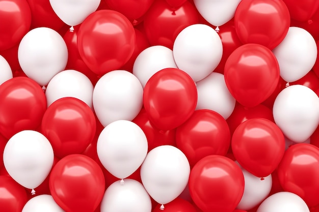 Красный и белый фон воздушных шаров