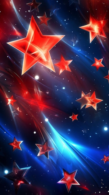 Фото Красные, белые и синие звезды и полосы