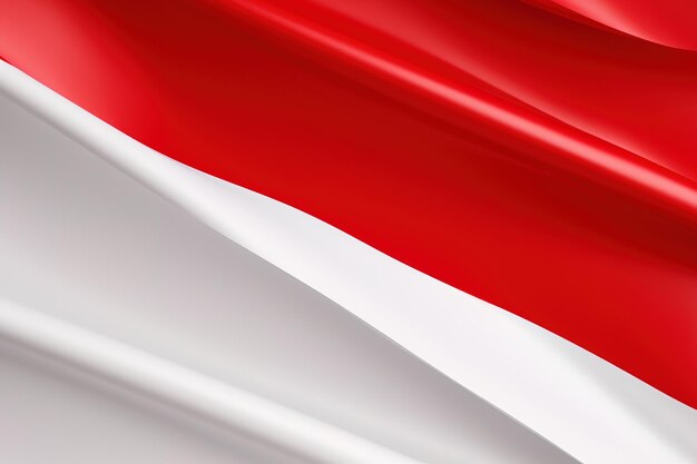 Red and white background waving national flag of Indonesia waved highly detailed closeup