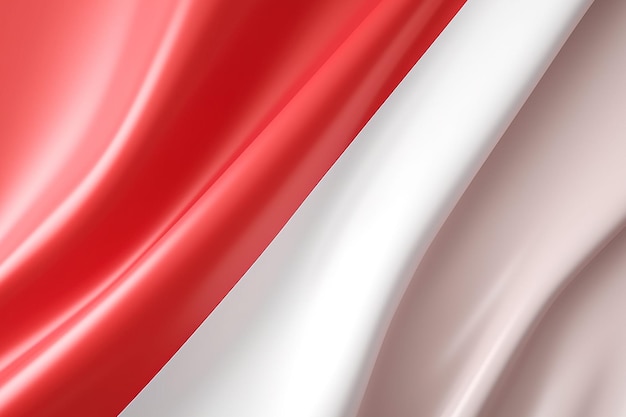Red and white background waving national flag of Indonesia waved highly detailed closeup