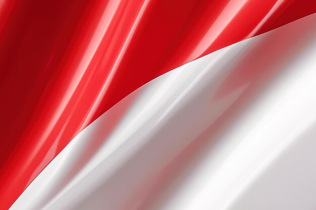 Red and white background waving national flag of Indonesia waved highly detailed closeup