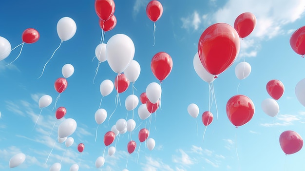 red and white ballon