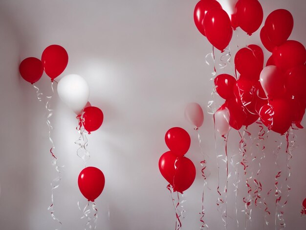 Red and white balloons photo