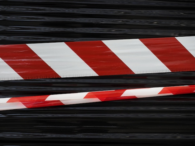 Photo red and white barrier tape